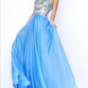 Sherri Hill Light Blue Prom Dress